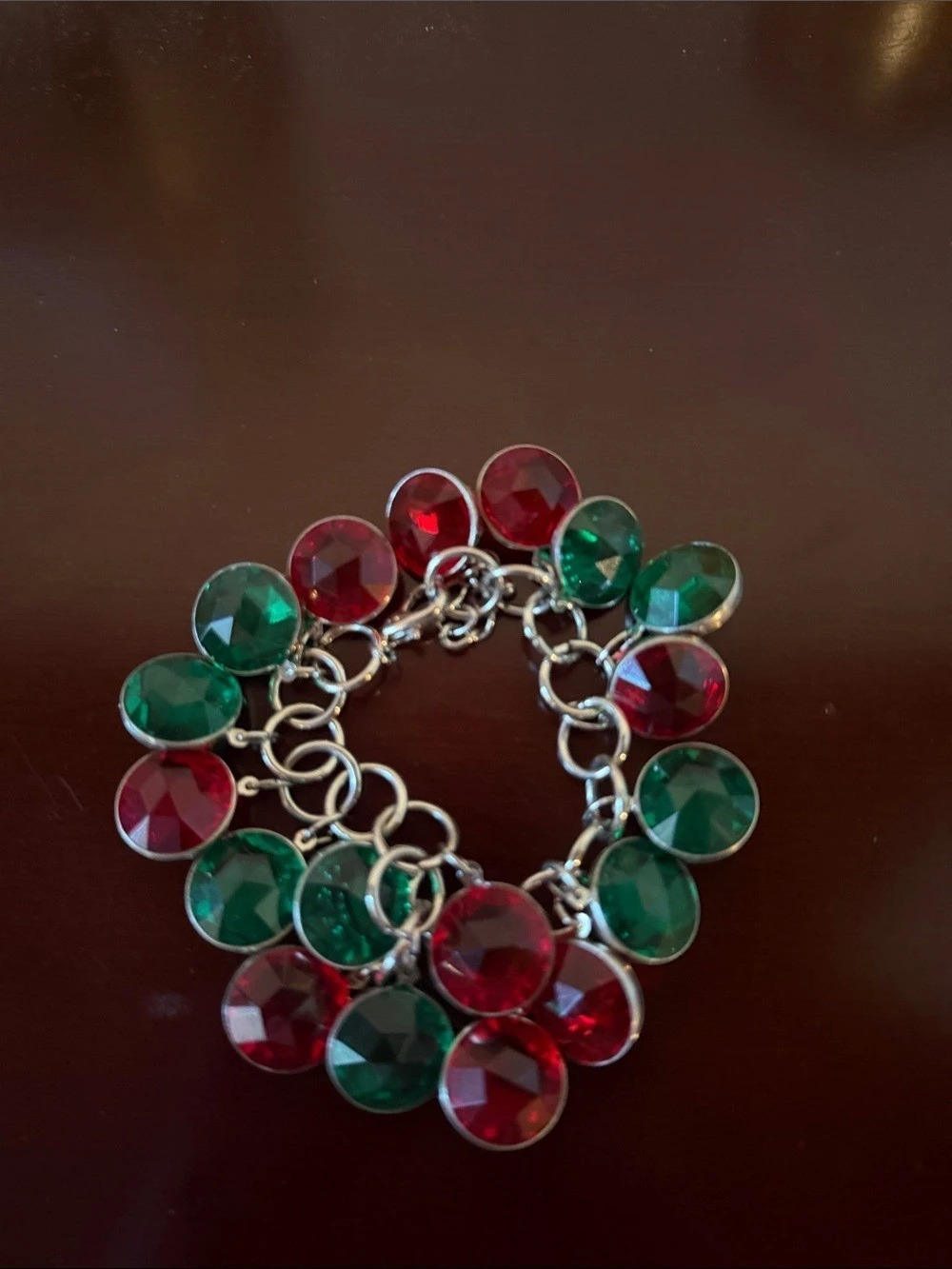 Green & Red Charm Bracelet Like New
